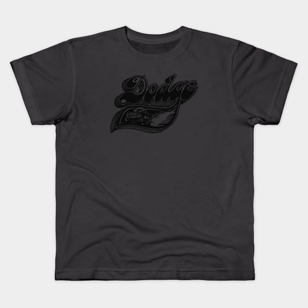 Vintage Dodge Pick-Up Art (Ghost on Asphalt) Kids T-Shirt by jepegdesign